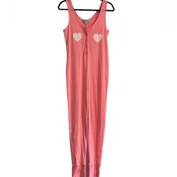Wildfox Stay In One Piece Lovable Pink Jumpsuit Size Large - Picture 5 of 8